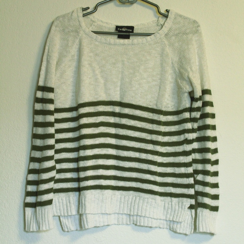 White and Green Sweater